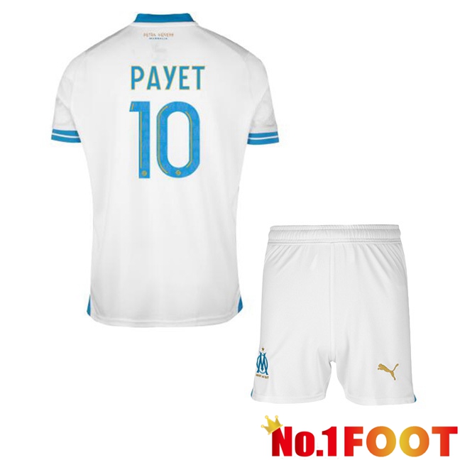 Marseille OM (PAYET 10) Kids Football Jersey Home White 2023/2024