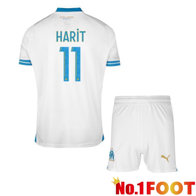 Marseille OM (HARIT 11) Kids Football Jersey Home White 2023/2024