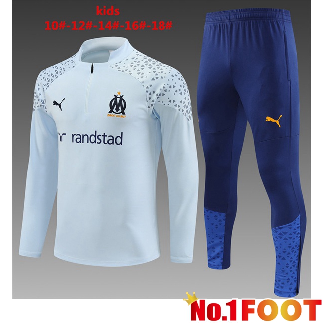 Marseille OM Kids Training Tracksuit Suit Blue 2023/2024