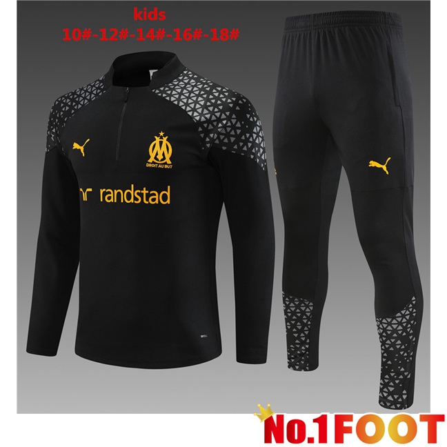 Marseille OM Kids Training Tracksuit Suit Black 2023/2024