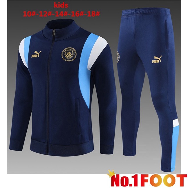 Manchester City Kids Training Jacket Suit Royal Bluee 2023/2024