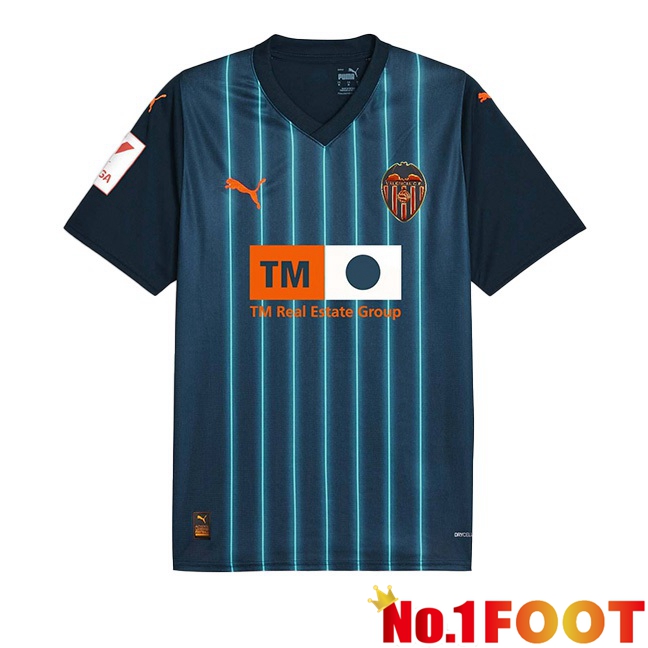 Valencia CF Football Jersey Away Blue 2023/2024