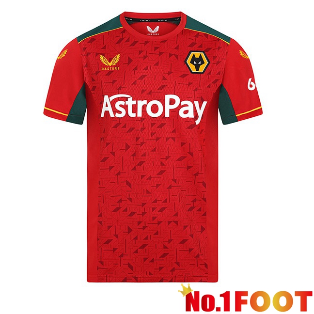 Wolves Football Jersey Away Red 2023/2024