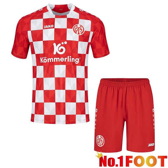 FSV Mainz 05 Kids Football Jersey Home Red 2023/2024