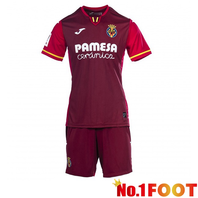 Villarreal Kids Football Jersey Away Red 2023/2024