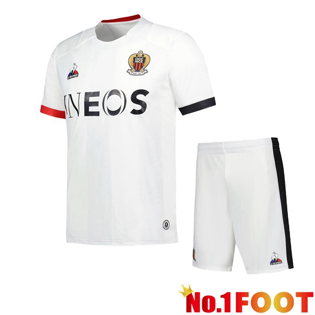 OGC Nice Kids Football Jersey Away White 2023/2024