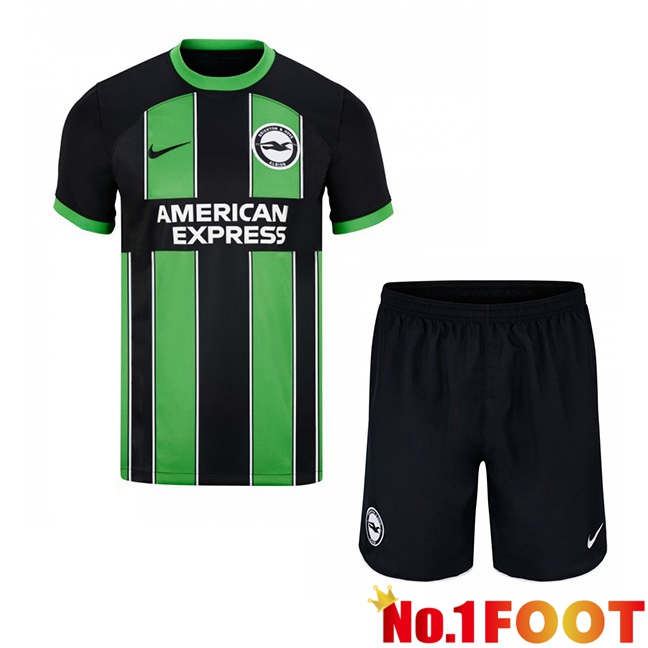 FC Brighton Kids Football Jersey Away Green Black 2023/2024