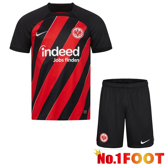 Eintracht Frankfurt Kids Football Jersey Home Black Red 2023/2024