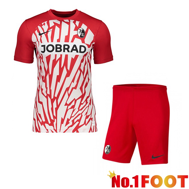 SC Fribourg Kids Football Jersey Home Red 2023/2024