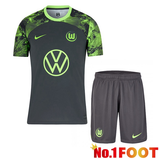 Vfl Wolfsburg Kids Football Jersey Away Green 2023/2024