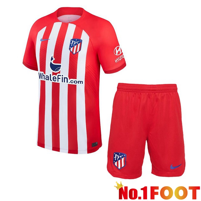 Atletico Madrid Kids Football Jersey Home Red 2023/2024