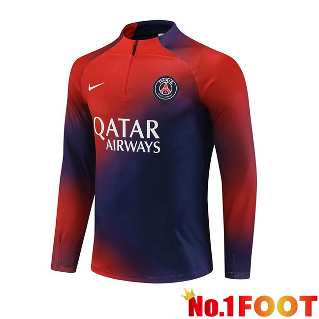 Paris PSG Training Sweatshirt Red Blue 2023/2024