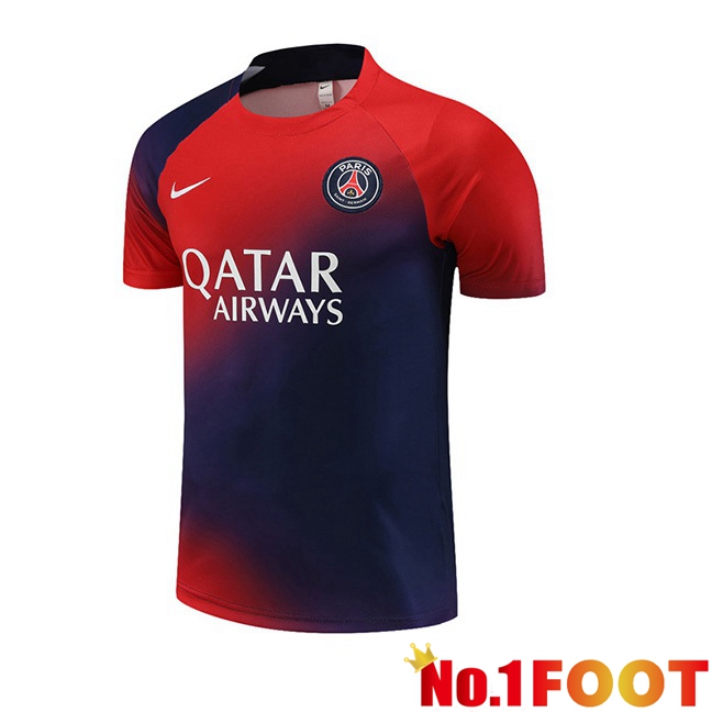 Paris PSG Training T Shirt Blue Red 2023/2024