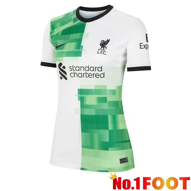 FC Liverpool Womens Football Jersey Away White Green 2023/2024