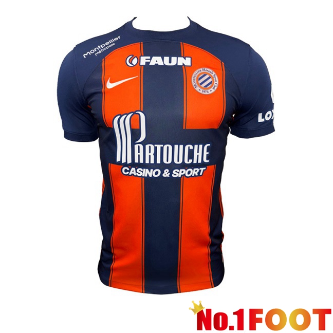 Montpellier HSC Football Jersey Home Blue Orange 2023/2024