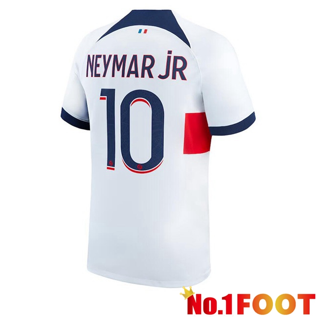 Paris PSG (Neymar Jr 10) Football Jersey Away White 2023/2024