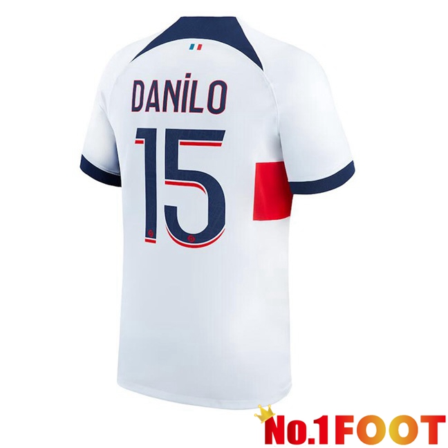 Paris PSG (Danilo 15) Football Jersey Away White 2023/2024