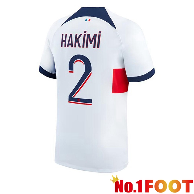 Paris PSG (Hakimi 2) Football Jersey Away White 2023/2024