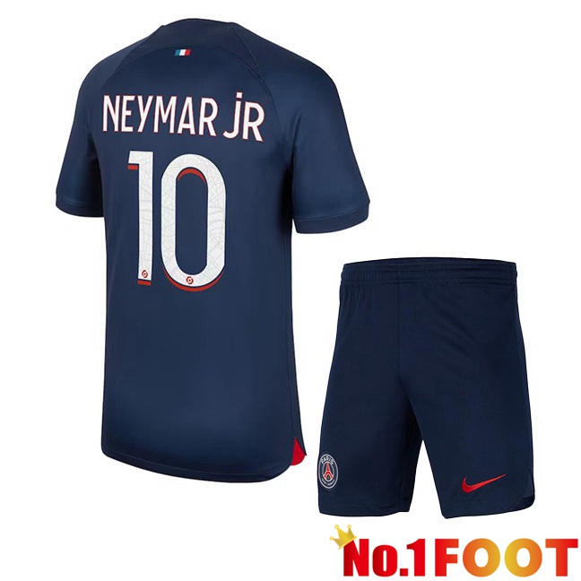 Paris PSG (Neymar Jr 10) Kids Football Jersey Home Royal Bluee 2023/2024