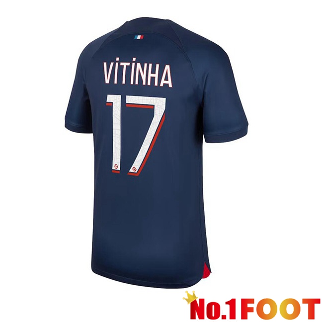 Paris PSG (Vitinha 17) Football Jersey Home Royal Bluee 2023/2024