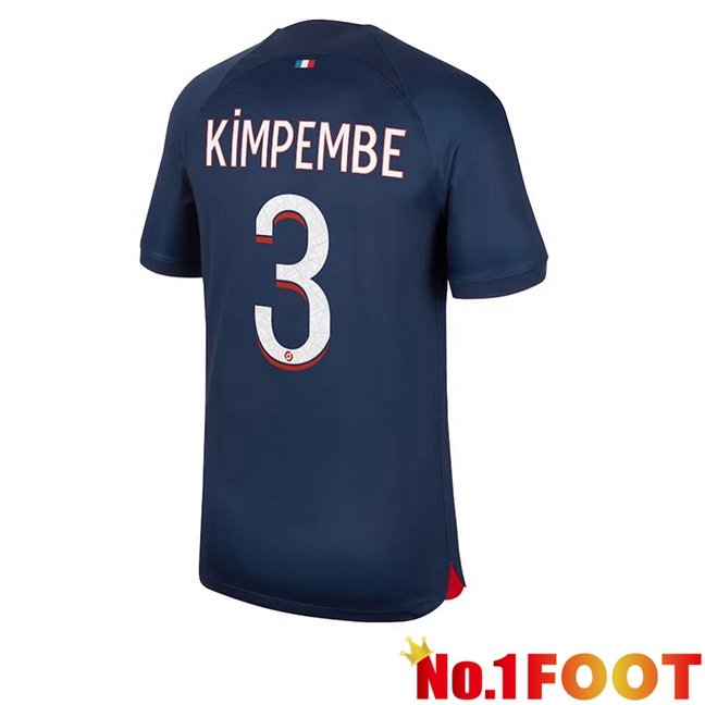 Paris PSG (Kimpembe 3) Football Jersey Home Royal Bluee 2023/2024