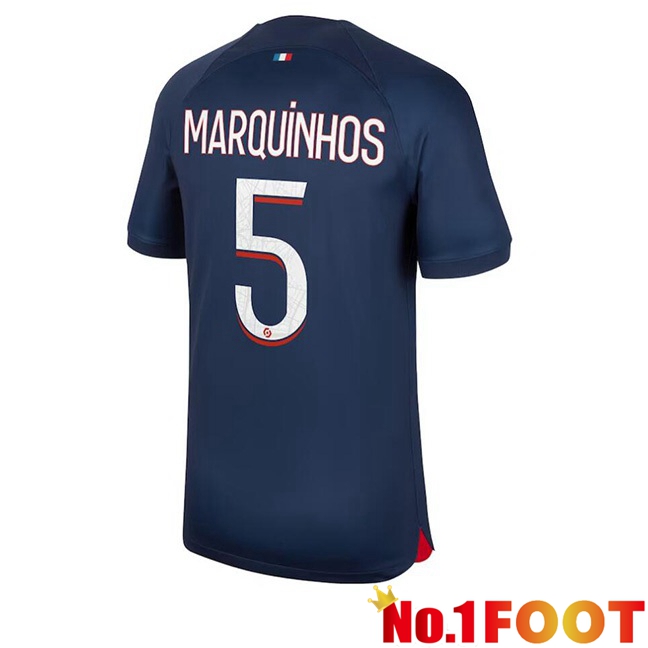 Paris PSG (Marquinhos 5) Football Jersey Home Royal Bluee 2023/2024