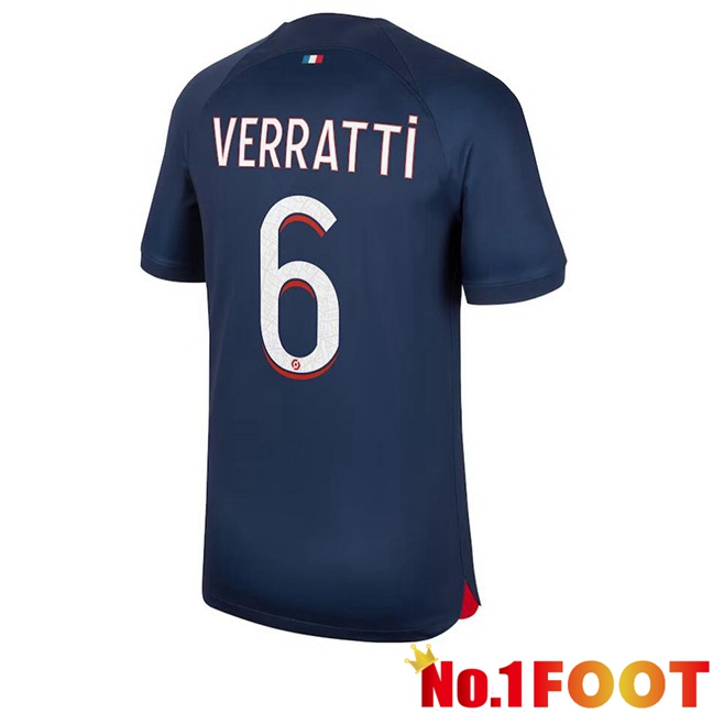 Paris PSG (Verratti 6) Football Jersey Home Royal Bluee 2023/2024