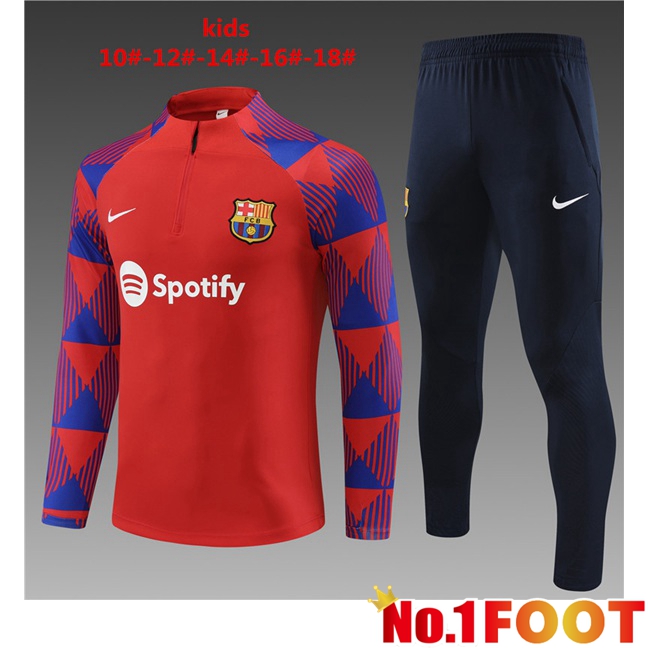 FC Barcelona Kids Training Tracksuit Suit Red 2023/2024