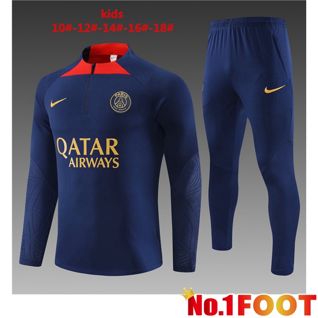 Paris PSG Kids Training Tracksuit Suit Royal Bluee 2023/2024