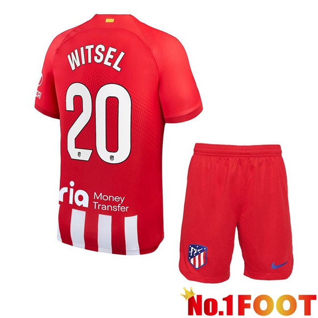 Atletico Madrid (Witsel 20) Kids Football Jersey Home Red 2023/2024