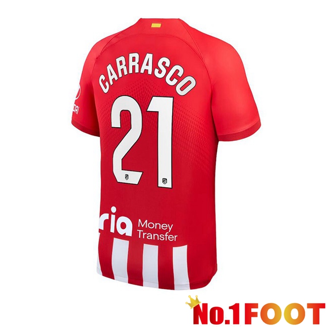 Atletico Madrid (Carrasco 21) Football Jersey Home Red 2023/2024