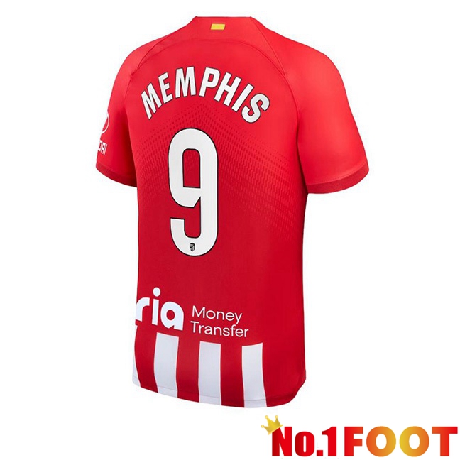 Atletico Madrid (Memphis 9) Football Jersey Home Red 2023/2024