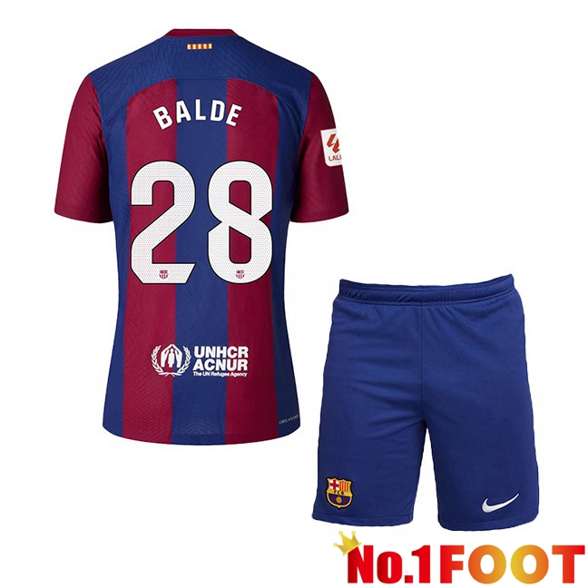 FC Barcelona (BALDE 28) Kids Football Jersey Home Blue Red 2023/2024