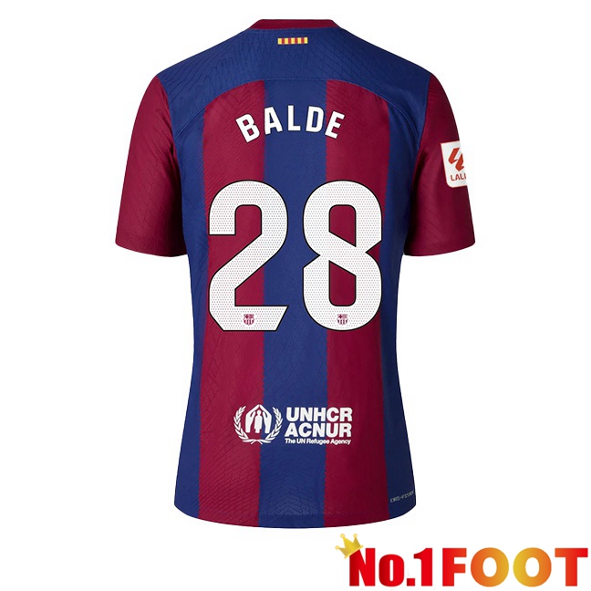 FC Barcelona (BALDE 28) Football Jersey Home Blue Red 2023/2024