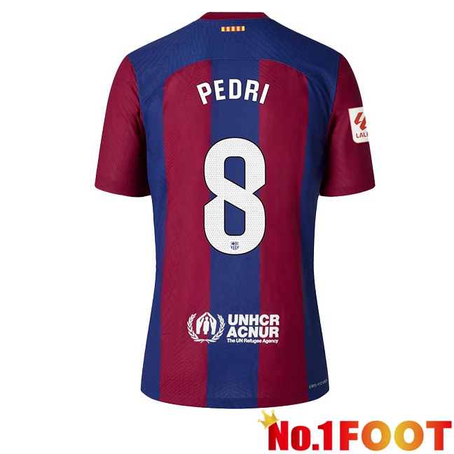 FC Barcelona (PEDRI 8) Football Jersey Home Blue Red 2023/2024