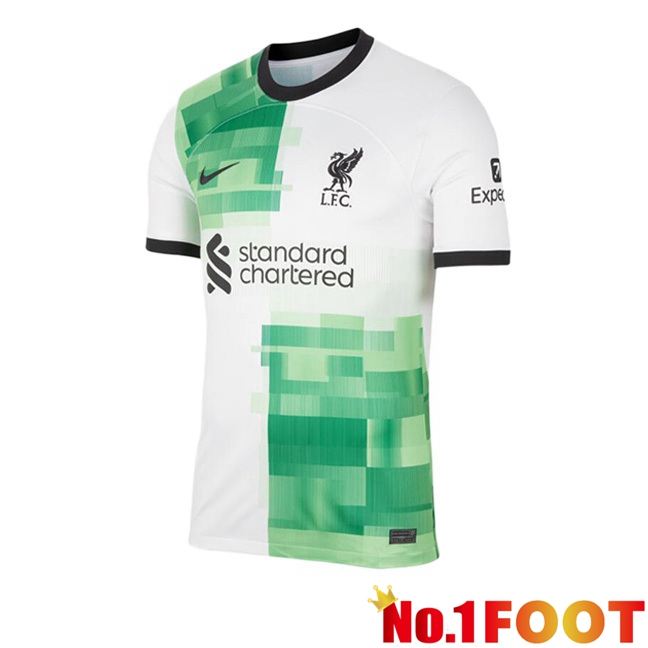 FC Liverpool Football Jersey Away White Green 2023/2024