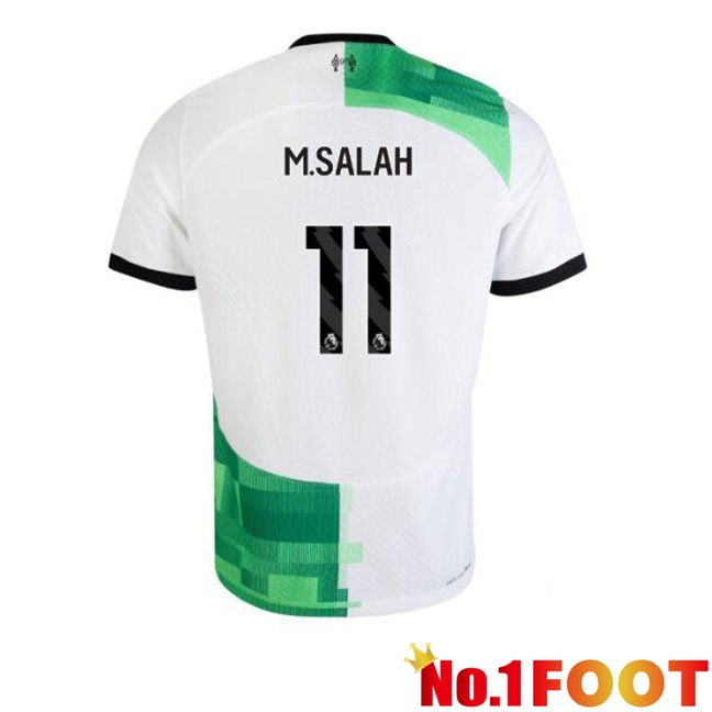 FC Liverpool (M.SALAH 11) Football Jersey Away White Green 2023/2024