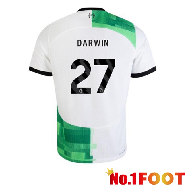 FC Liverpool (DARWIN 27) Football Jersey Away White Green 2023/2024