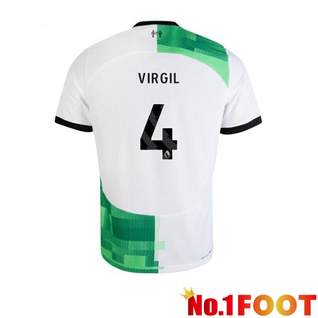 FC Liverpool (VIRGIL 4) Football Jersey Away White Green 2023/2024