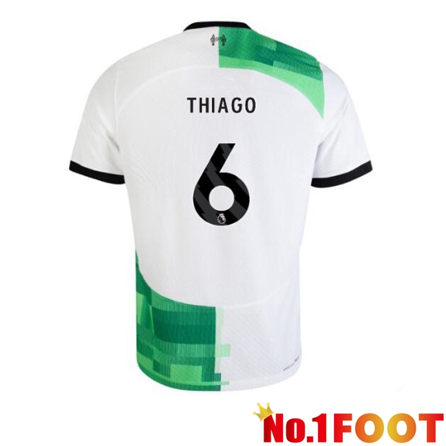 FC Liverpool (THIAGO 6) Football Jersey Away White Green 2023/2024