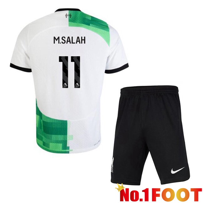 FC Liverpool (M.SALAH 11) Kids Football Jersey Away White Green 2023/2024