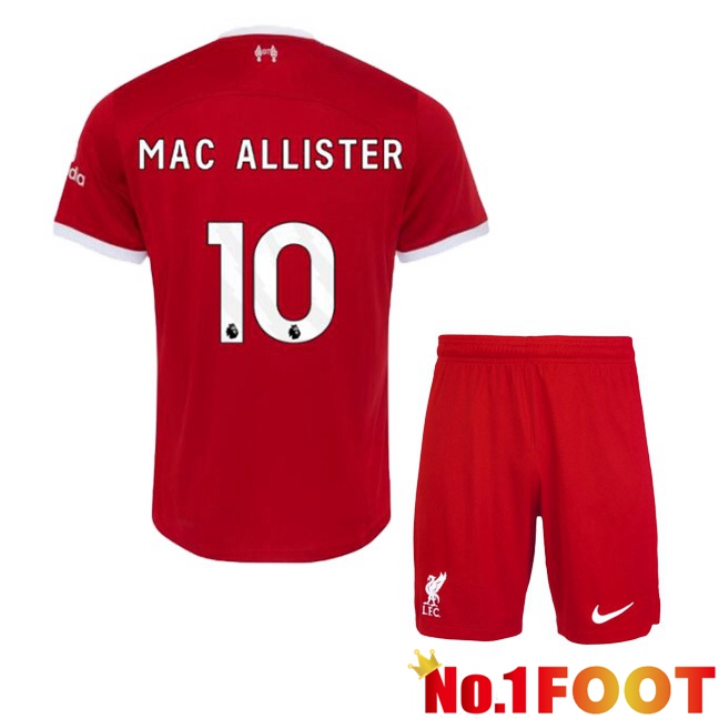 FC Liverpool (MAC ALLISTER 10) Kids Football Jersey Home Red 2023/2024