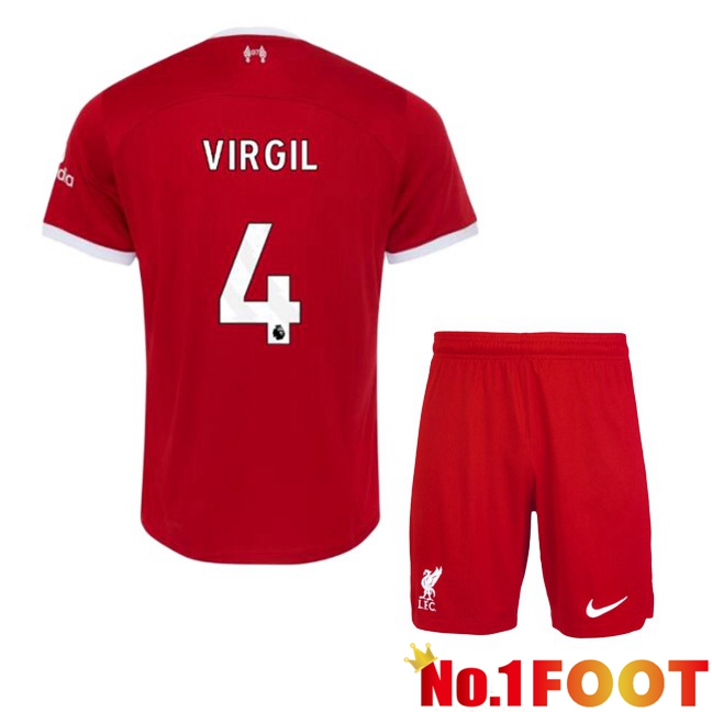 FC Liverpool (VIRGIL 4) Kids Football Jersey Home Red 2023/2024