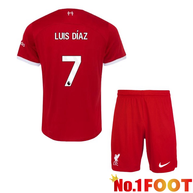 FC Liverpool (LUIS DÍAZ 7) Kids Football Jersey Home Red 2023/2024