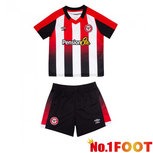 Brentford FC Kids Football Jersey Home Red White 2023/2025