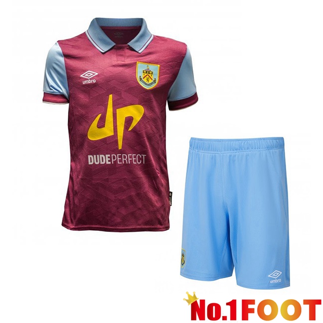 Burnley Kids Football Jersey Home Red 2023/2024