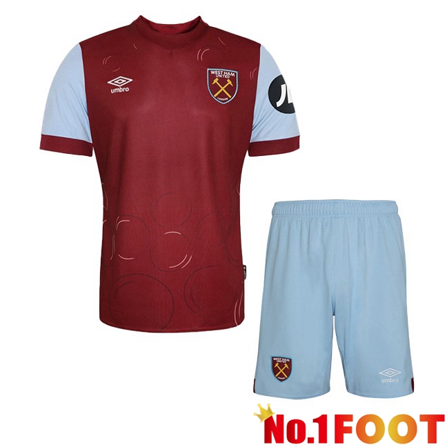 West Ham Kids Football Jersey Home Red 2023/2024