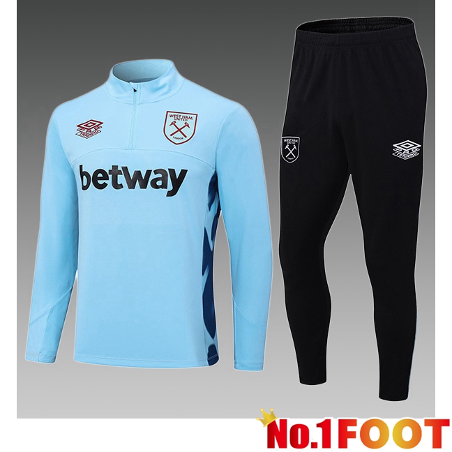 West Ham Kids Training Tracksuit Suit Blue 2023/2024