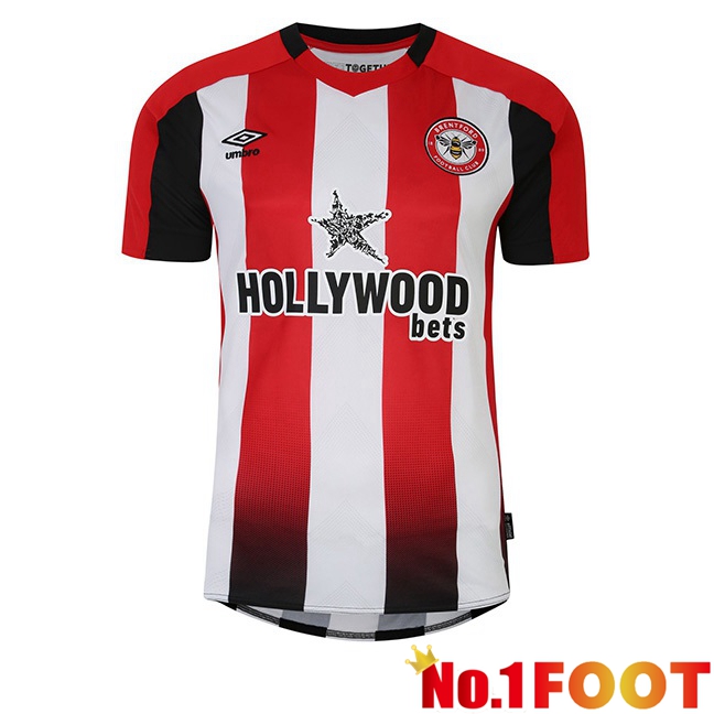 Brentford FC Football Jersey Home Red White 2023/2025