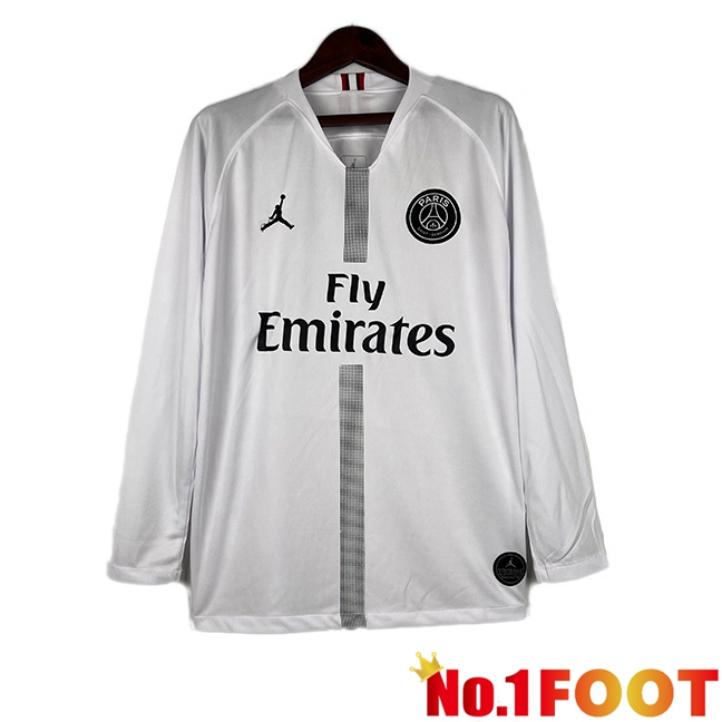 Paris PSG Retro Football Jersey Away Long Sleeve White 2018-2019